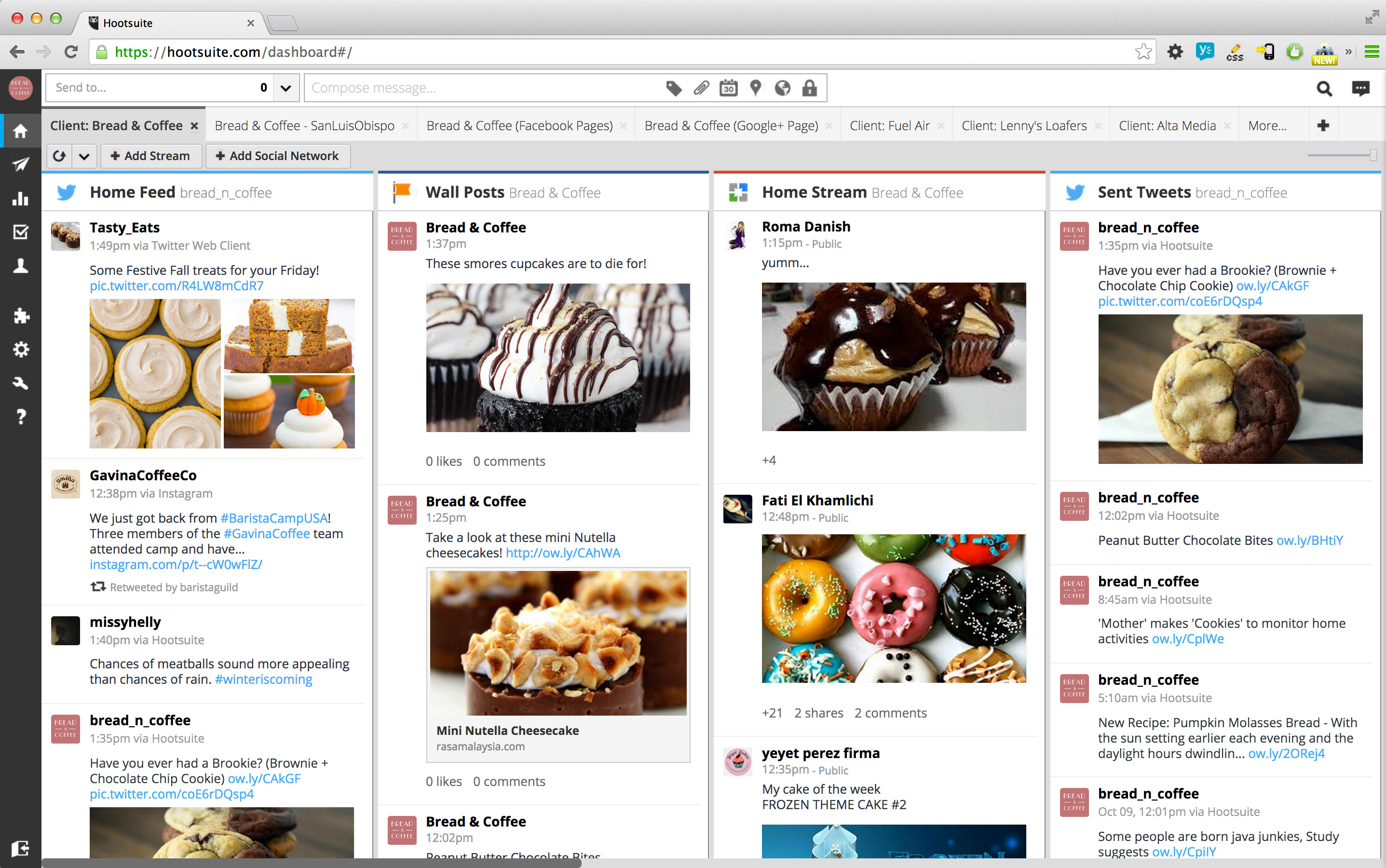 Screenshot des Social Media CRM Tools Hootsuite