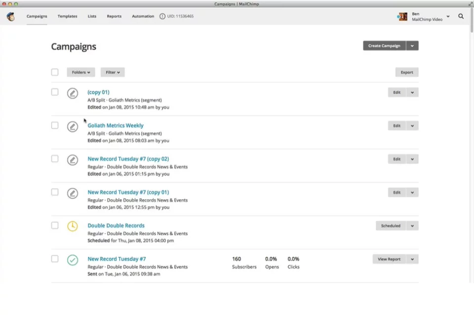 mailchimp ferramentas para vendas online