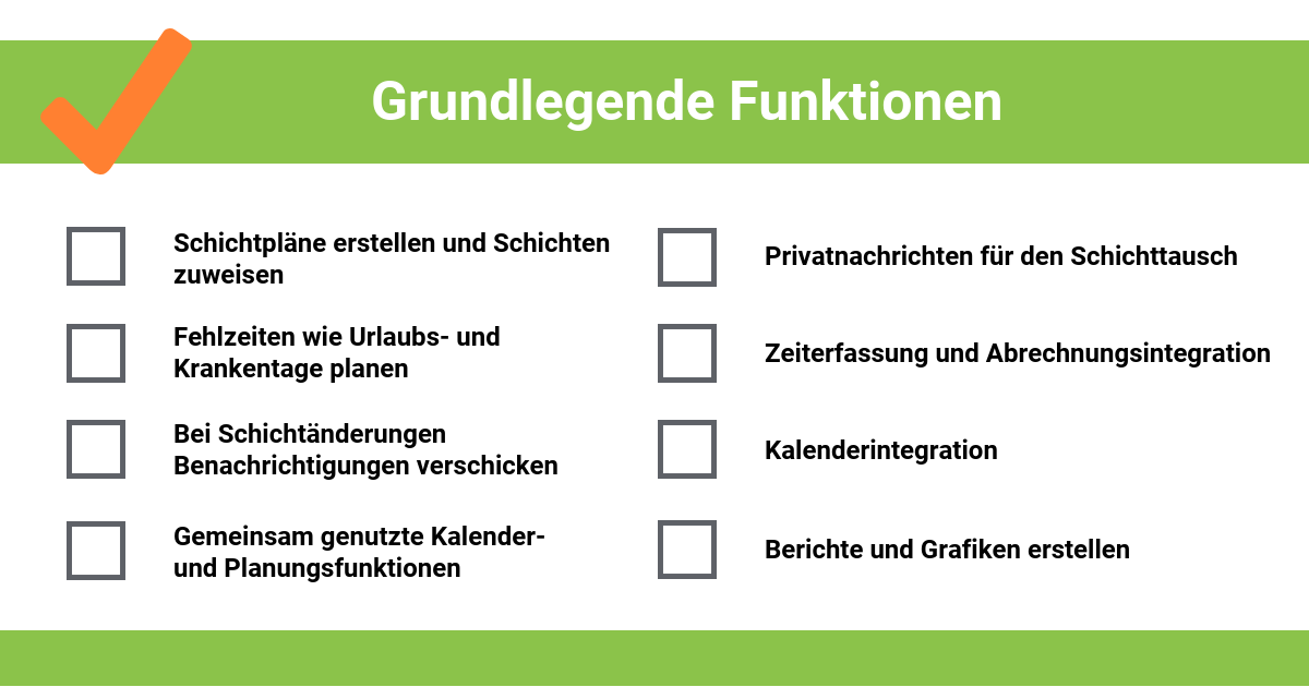 Grundlegende-Funktionen-Software-für-die-Personaleinsatzplanung-Checkliste Eine Checkliste mit grundlegenden Funktionen bezüglich Software für Personaleinsatzplanung.