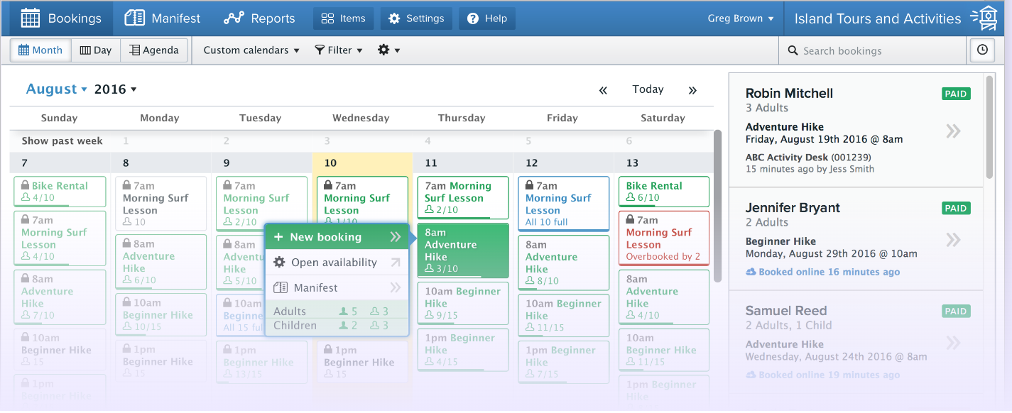 Online-booking-system-UK-Capterra-Screenshot-FareHarbor screenshot of Fareharbor’s online booking system dashboard