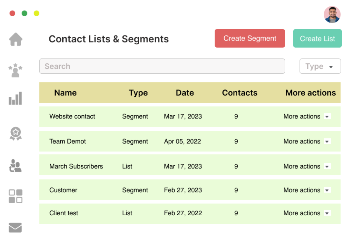 Contactlijst en segmentatie TargetBay

