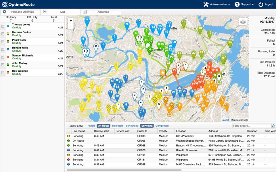 Optimo Route route planning and fleet management