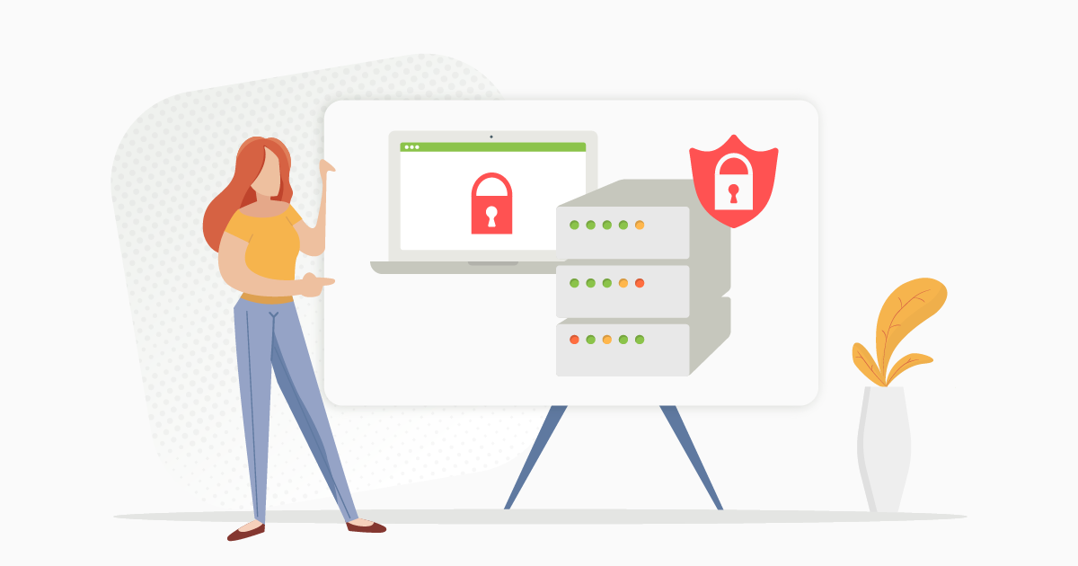 Was_ist_VPN_die_groessten_Vorteile Frau steht vor VPN Server