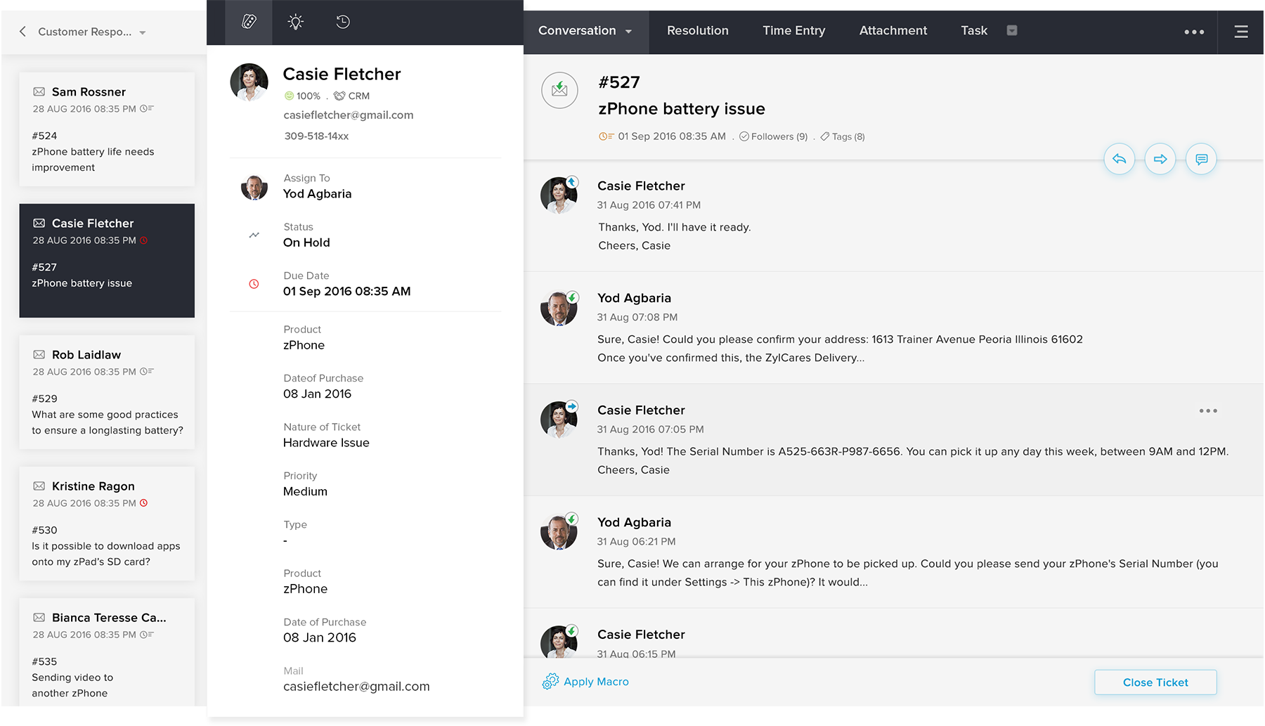 plateforme logicilel zohodesk