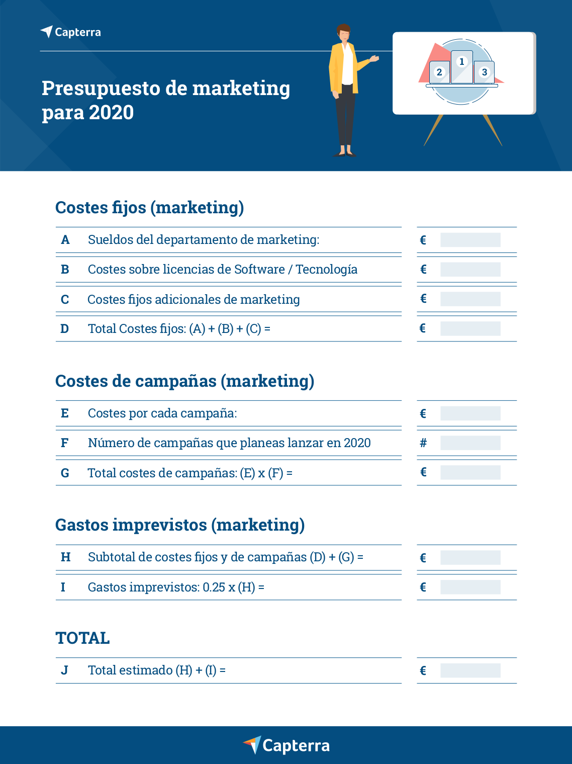 Plantilla para presupuesto de marketing