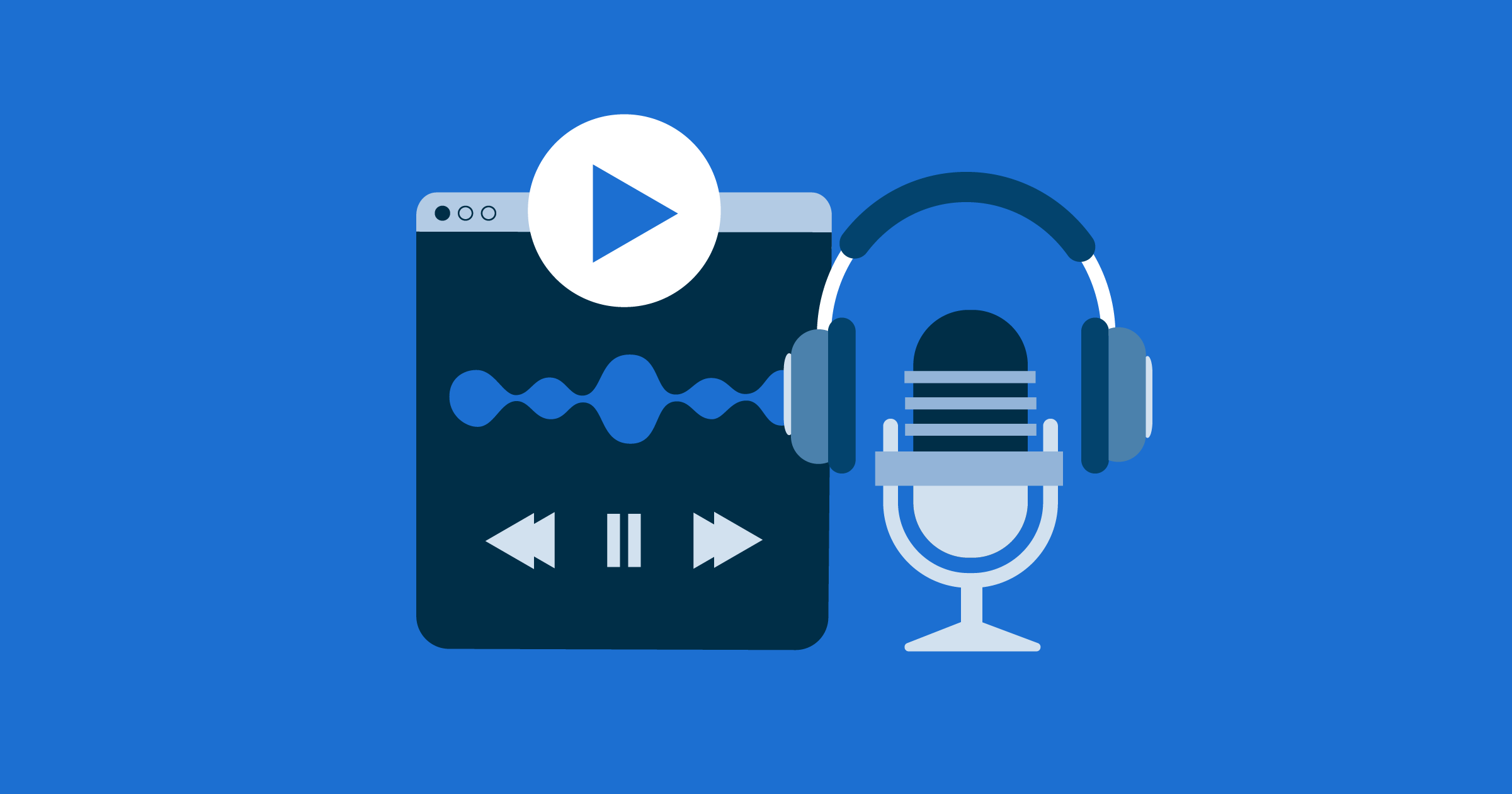 Podcast maken met behulp van een microfoon en headphones