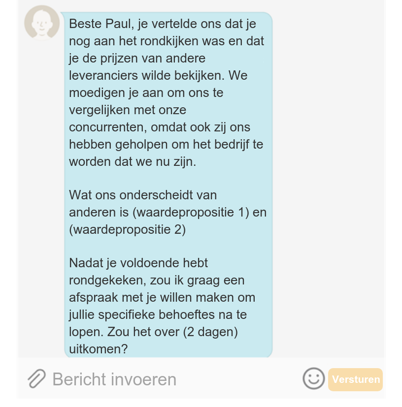 SMS-bericht-3-1 Voorbeeld van sms-bericht naar lead