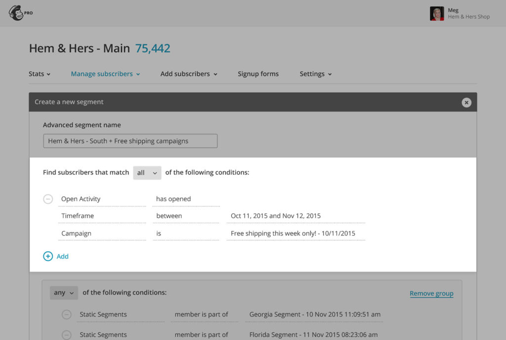 MailChimp Segmentierung