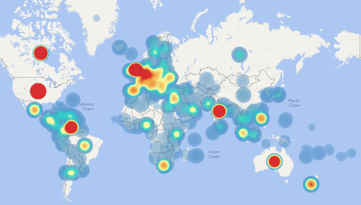 heatmap des avis utilisateurs publiés sur Gartner Digital Markets Capterra