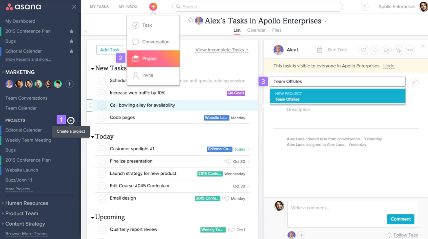 Asana_Screenshot logiciel asana