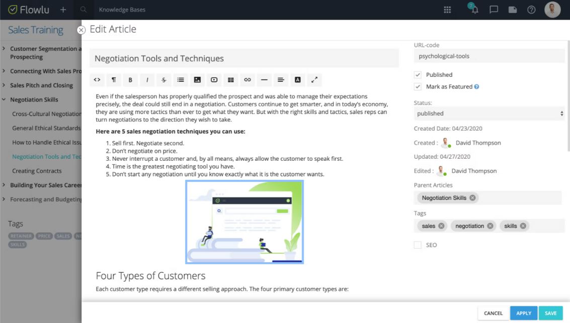 Knowledge-managament-AU-GA-Screenshot-Flowlu Flowlu helps users store business data and information in a centralised platform