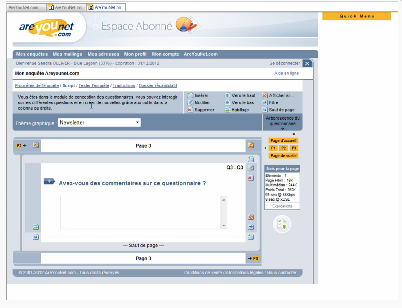 AreYouNet.com Dossier recapitulatif