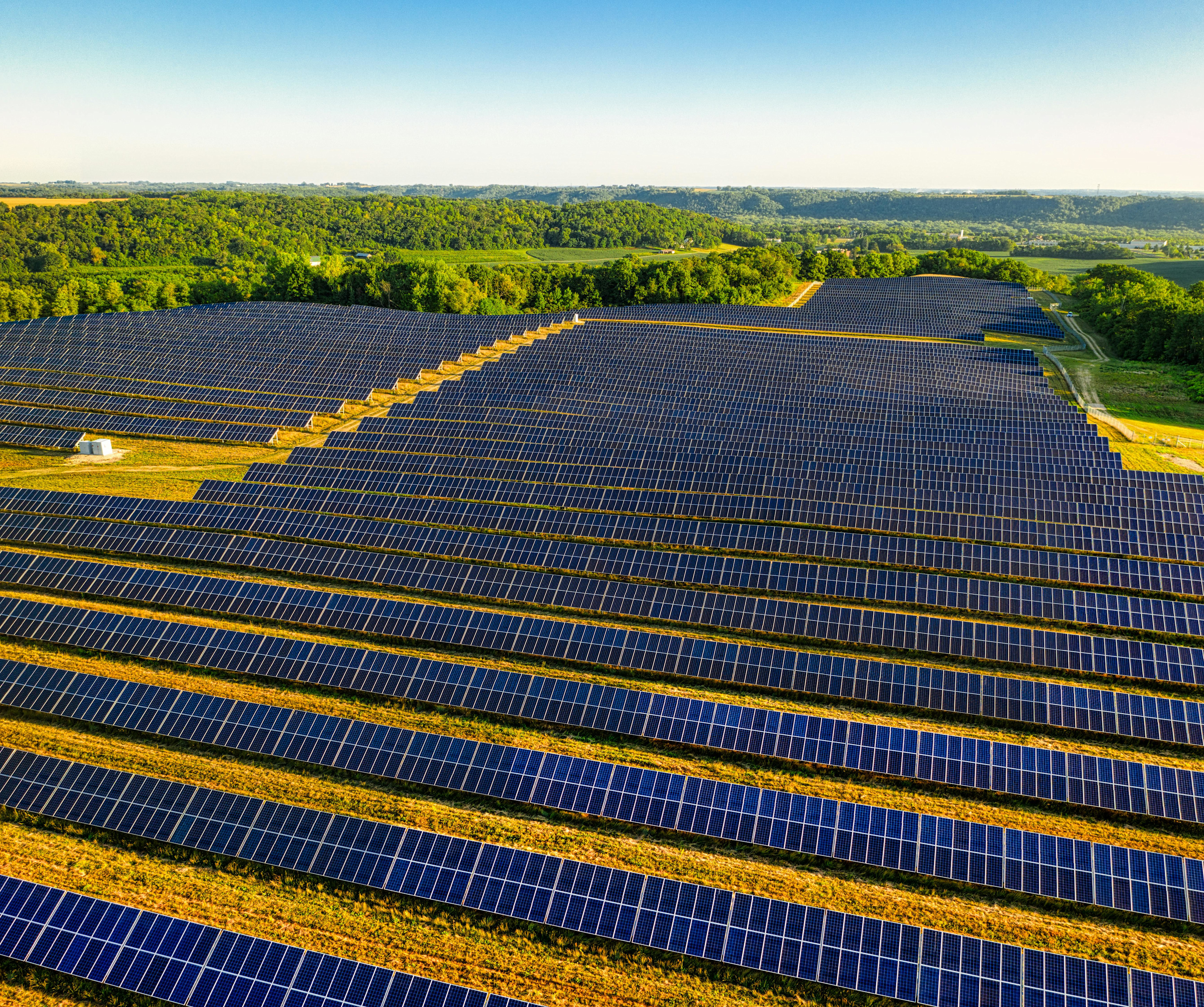 Rural solar farms.