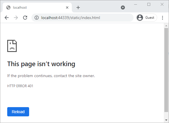 401 error message