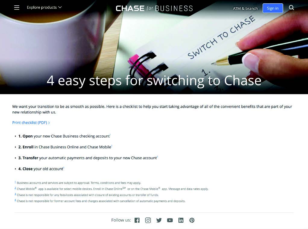 chase website Onboarding