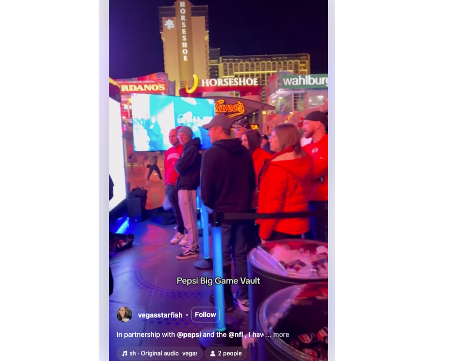 Pepsi Big Game Vault in Las Vegas on Instagram reel