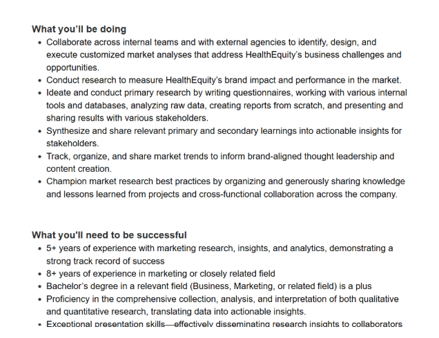 Brand Insights Manager job description