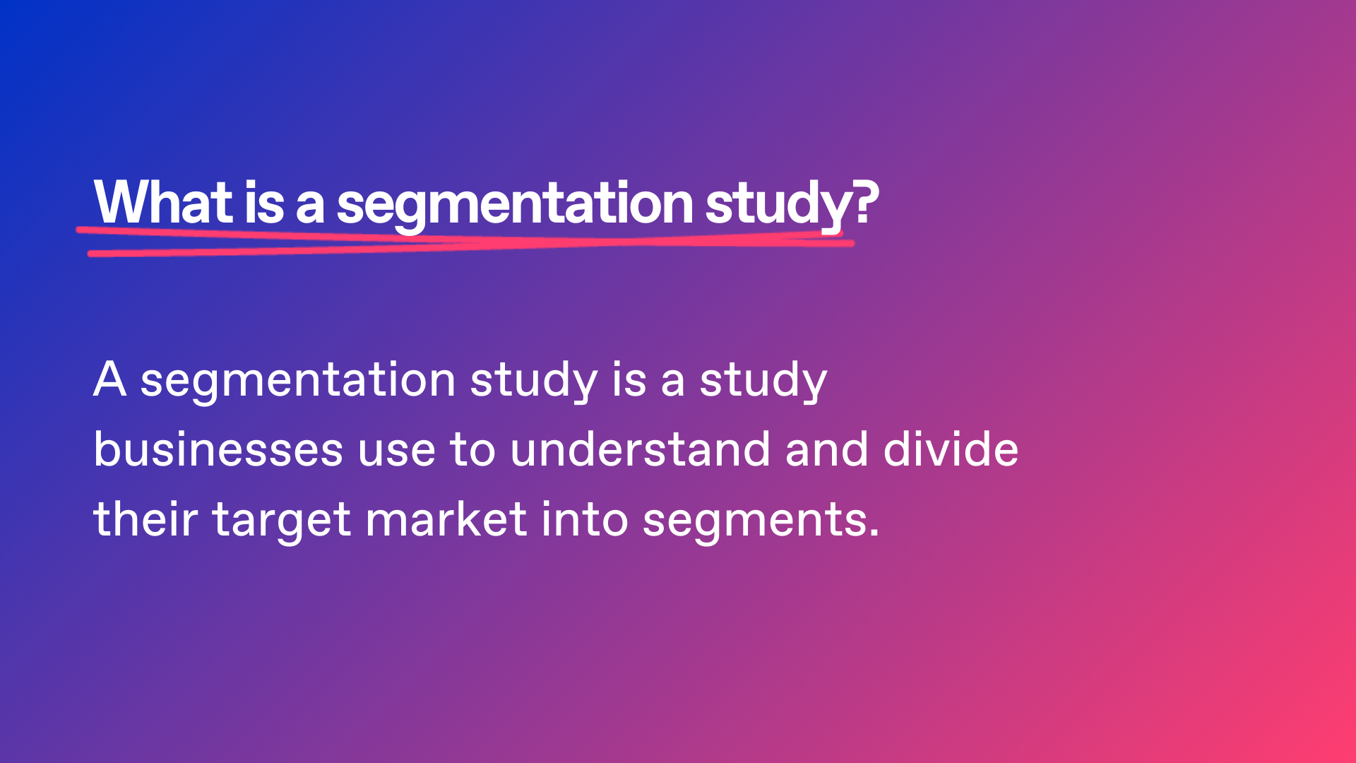 Market segmentation definition by Zappi