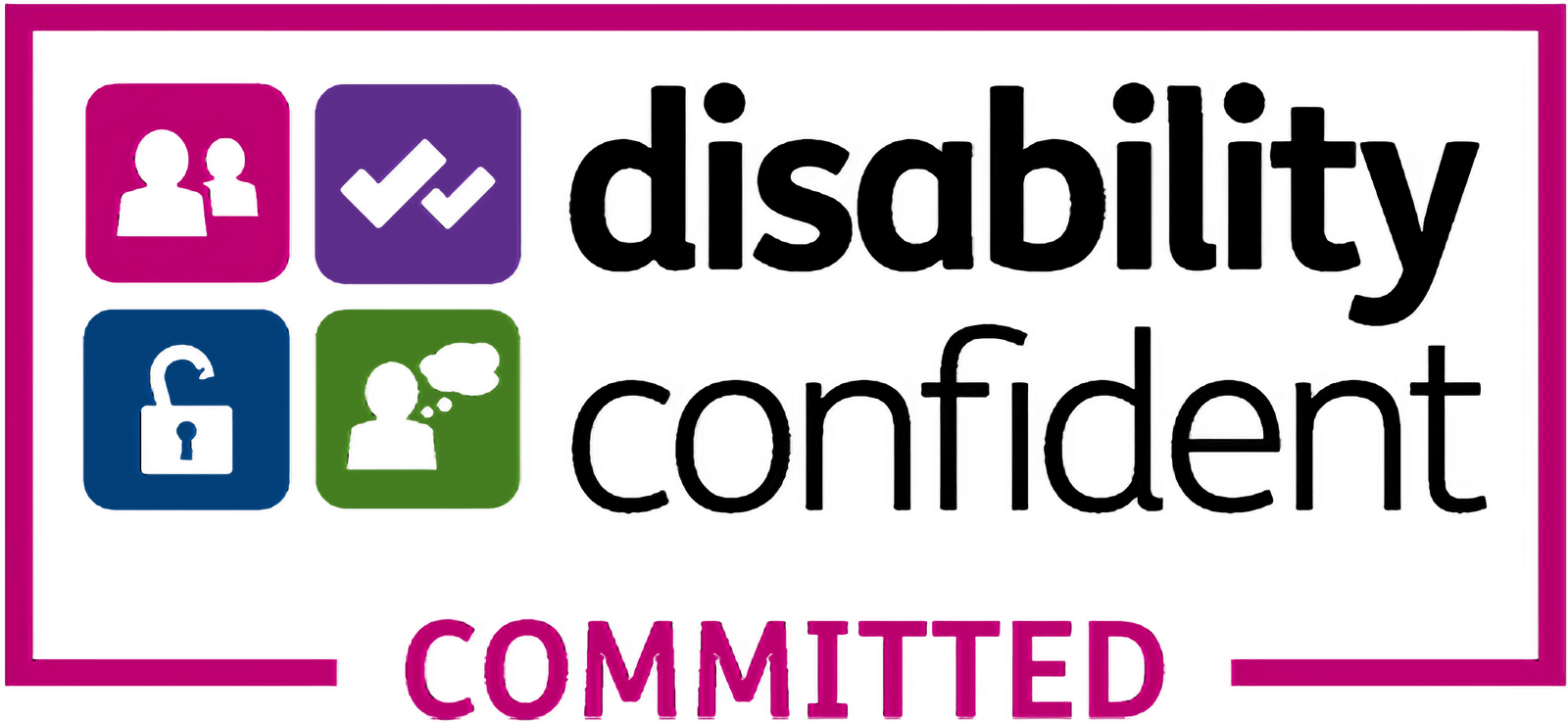 Disability Confident Committed logo on a transparent background