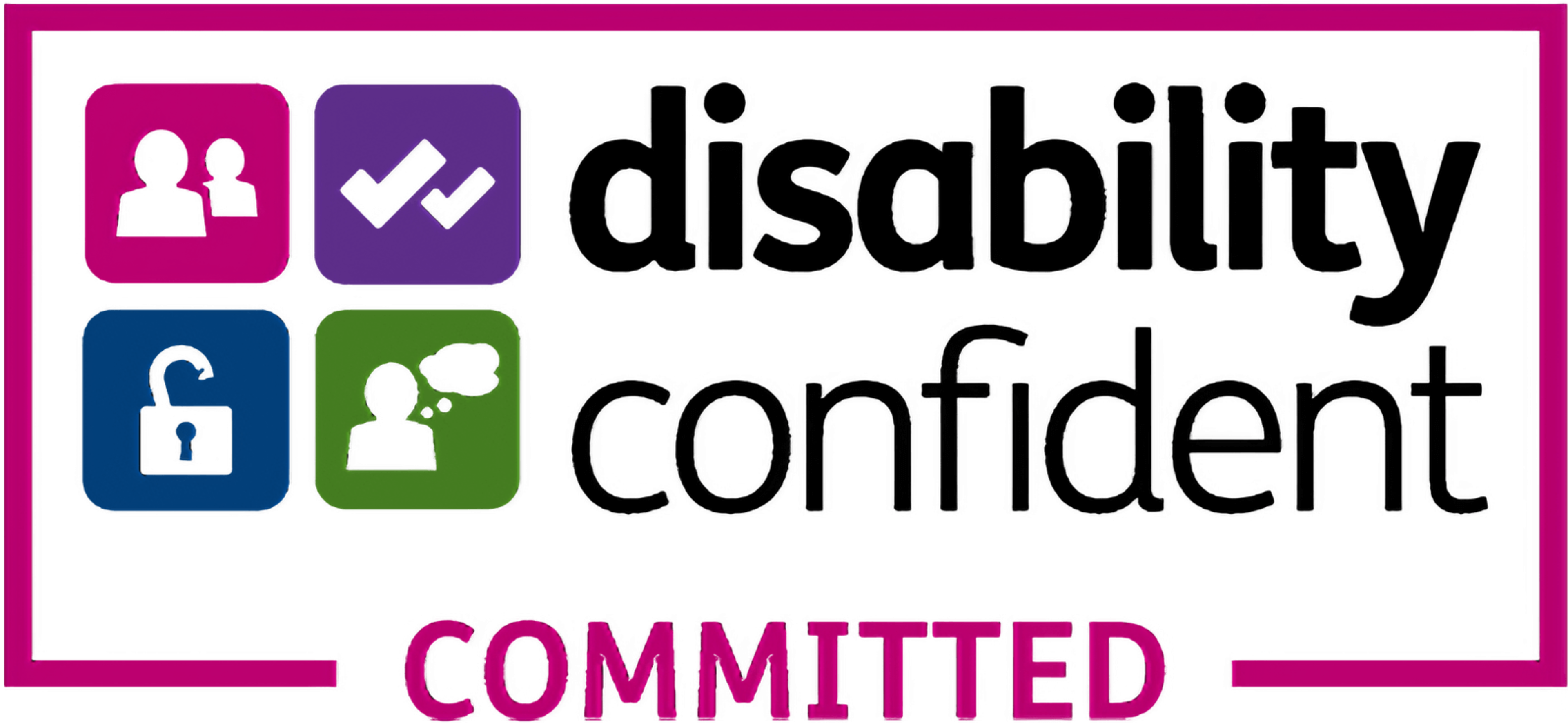 Disability Confident Committed logo on a transparent background