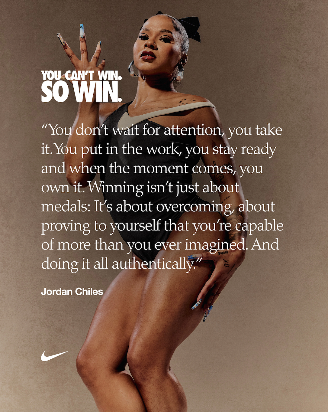 Nike So Win campaign Jordan Chiles poster