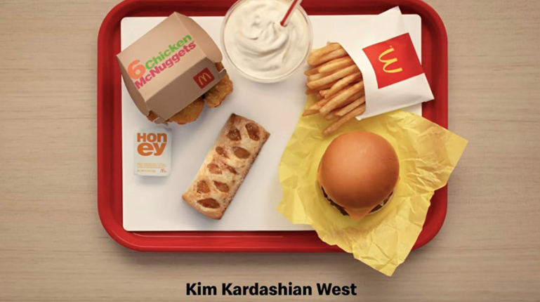 McDonald's Famous orders - Kim Kardashian visual on a tray