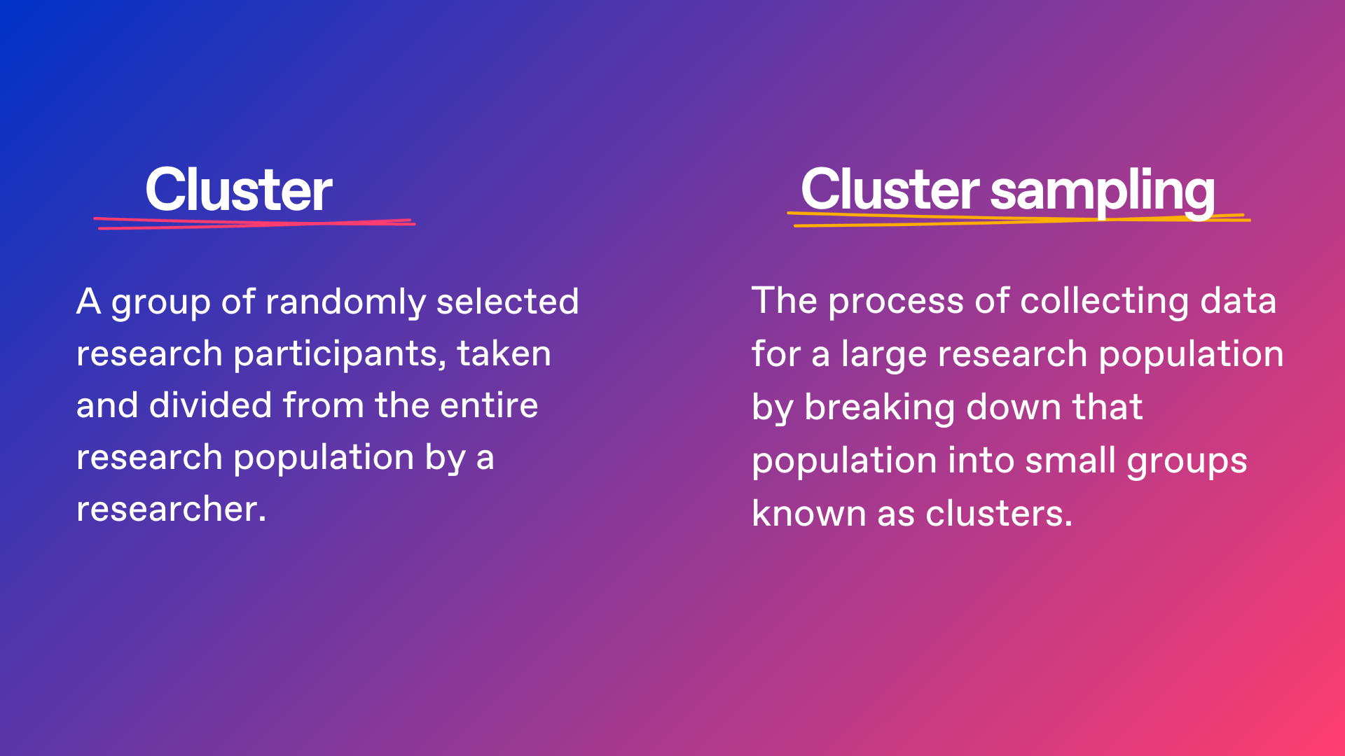 definition of cluster and cluster sampling for research