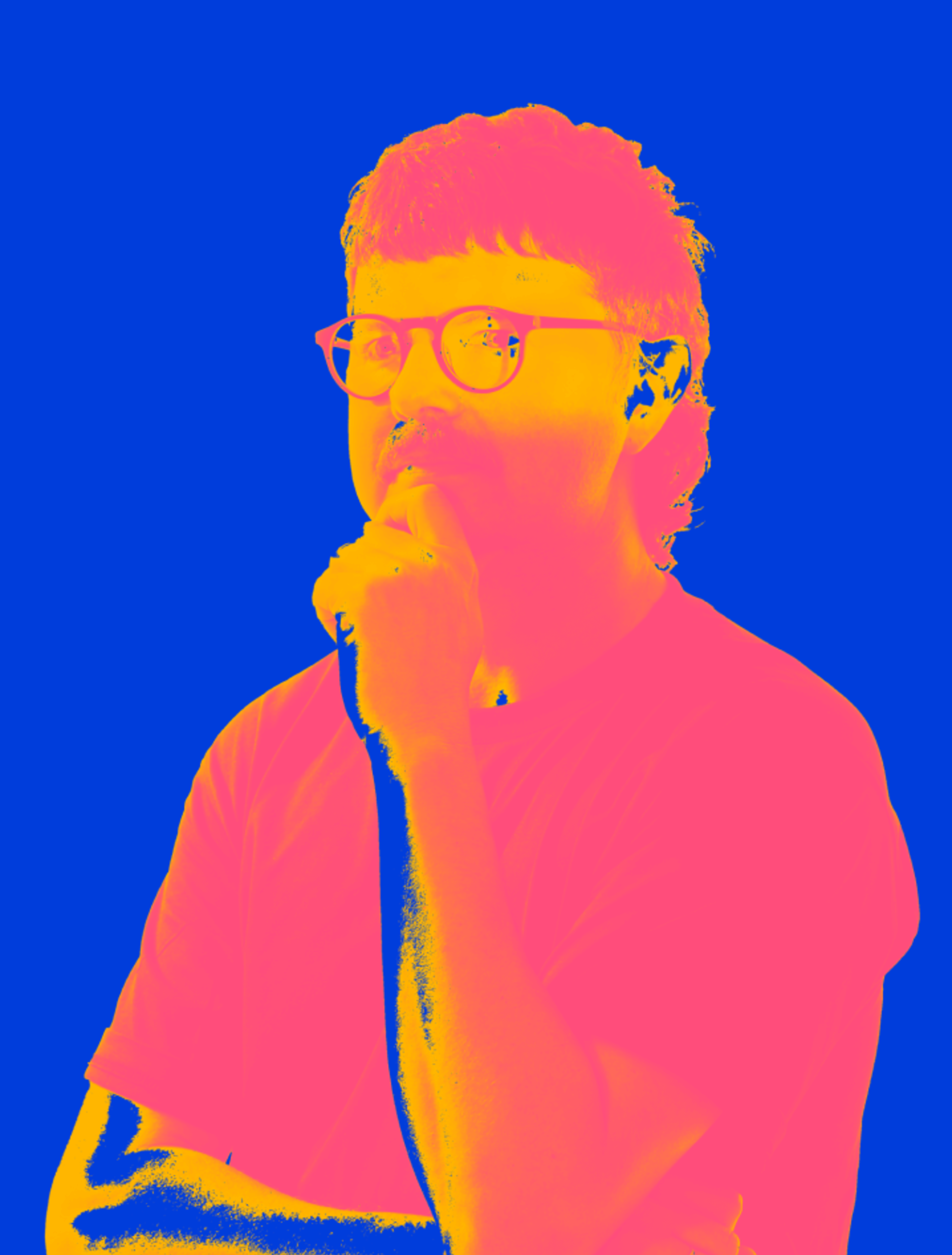 An image of male Zappi employee in a stylized color treatment.