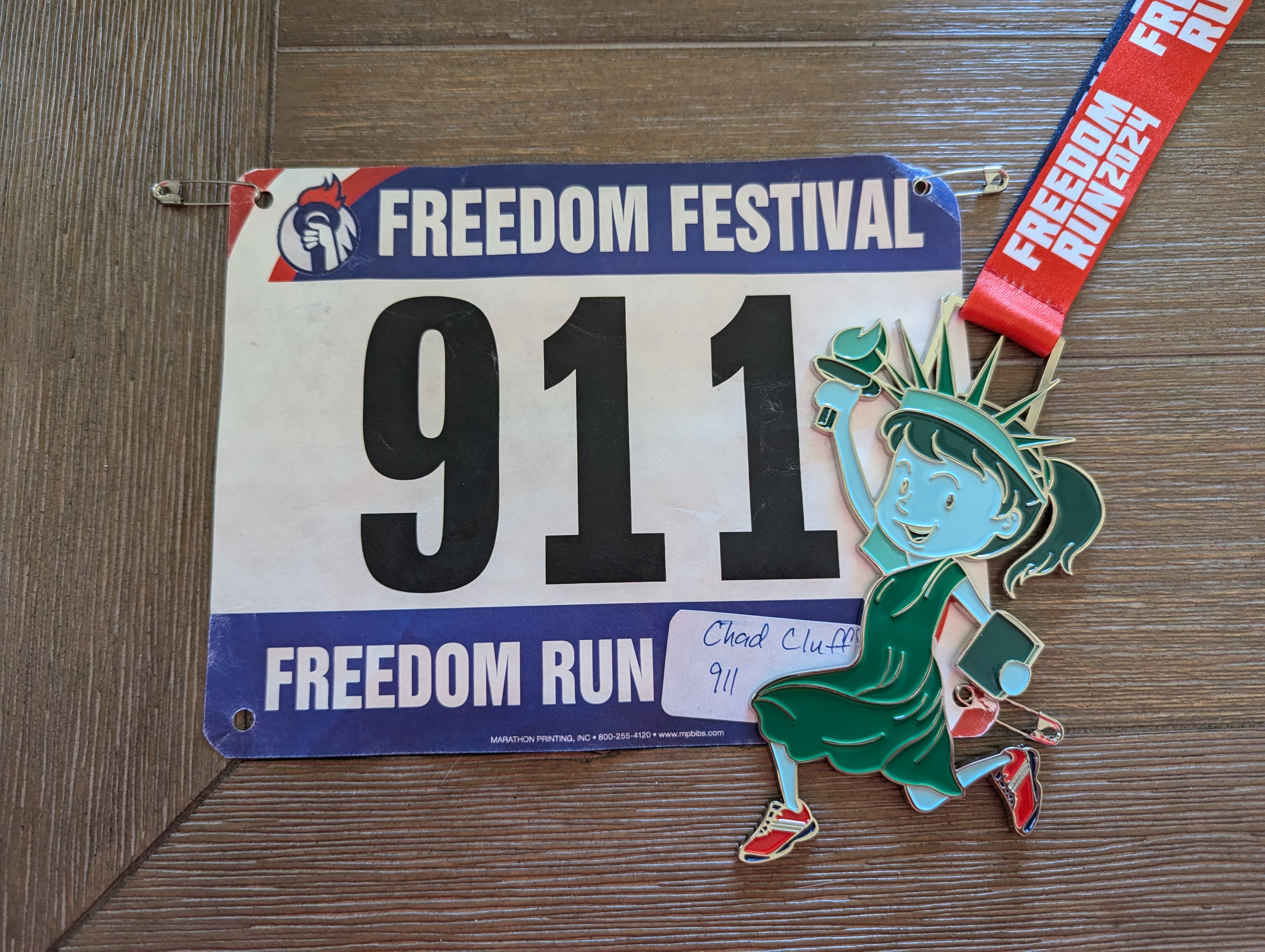 Freedom Run 2024 - Bib and medal