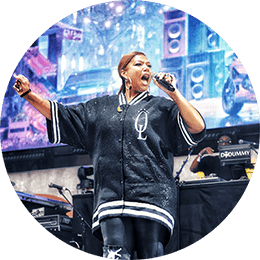Queen Latifah takes the stage and performs during the 2023 Rock the Bells Festival in Queens, New York.