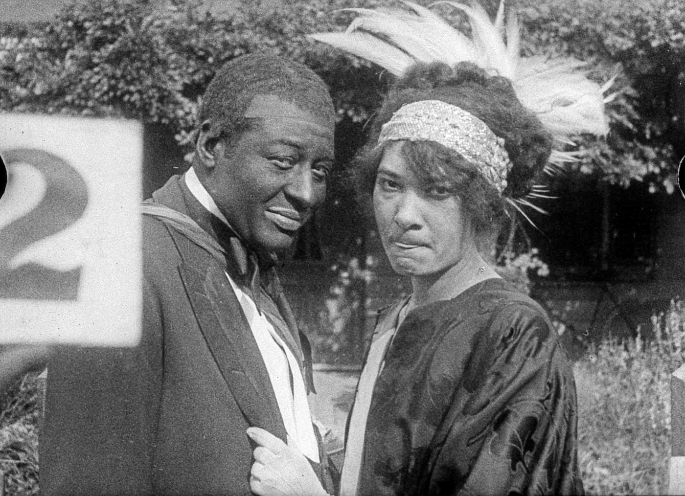 Bert Williams and Odessa Warren Grey in Lime Kiln Club Field Day (dir. Edwin Middleton, T. Hays Hunter, 1913), film stills. Courtesy Museum of Modern Art.
