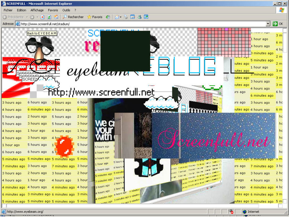  Screenshot of Screenful as viewed in Internet Explorer on Windows XP. Created by Abe Linkoln and Jim Punk, 2004-2005. Source: Rhizome​​