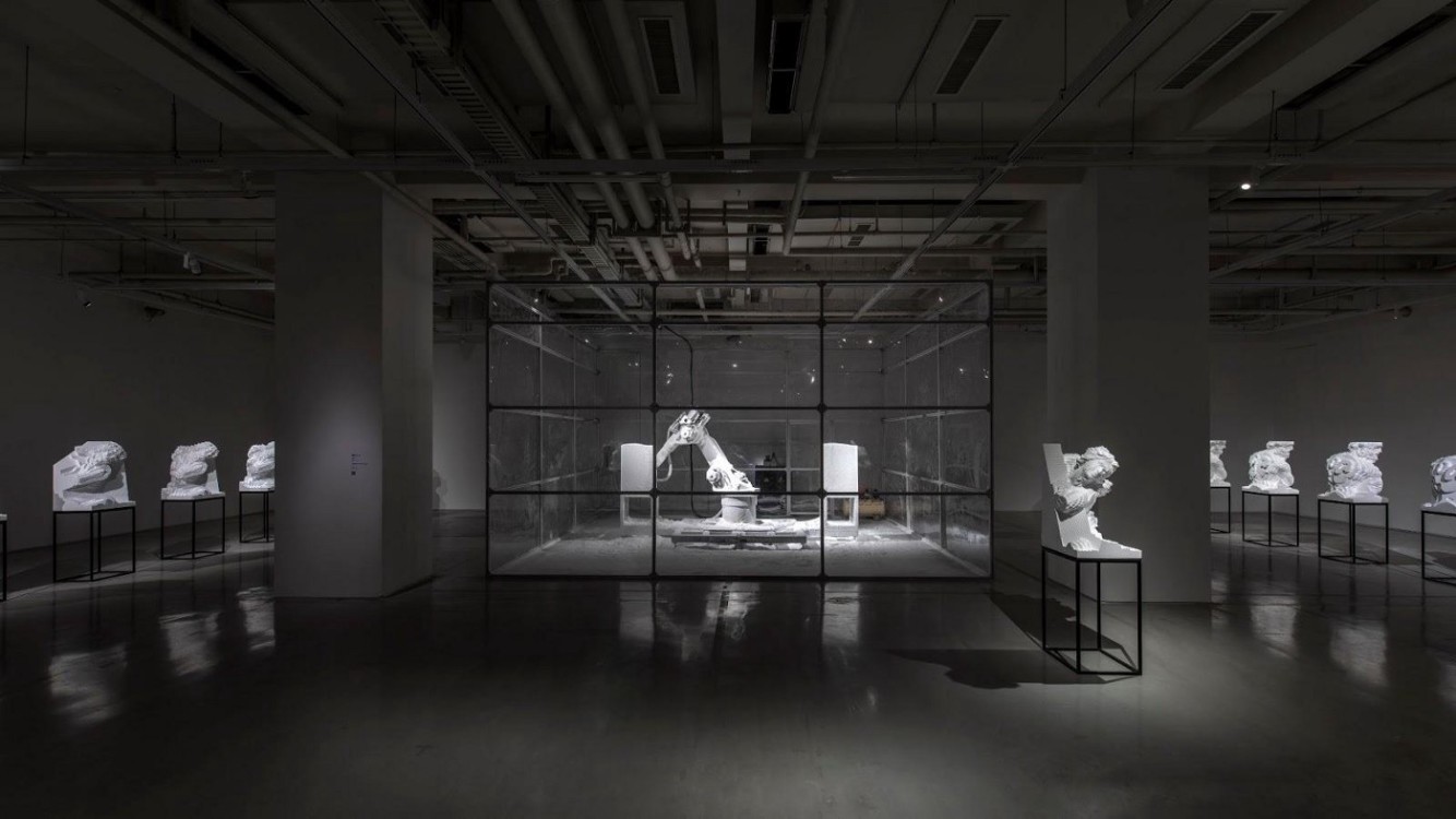 Quayola, Sculpture Factory: Pluto and Proserpina, installation view at How Art Museum, Shanghai. Courtesy of the artist and bitforms gallery.