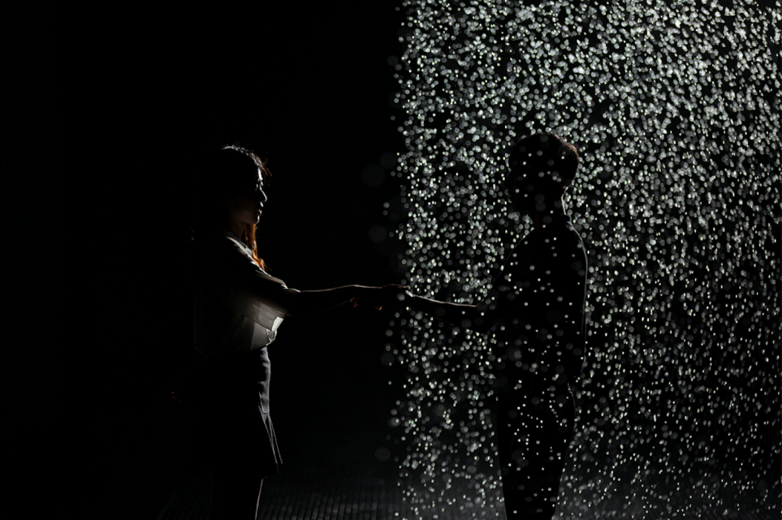 RANDOM INTERNATIONAL, Rain Room, 2019. Exhibited as part of Out of Control exhibition at Museum of Contemporary Art Busan, 2019. Photography by Museum of Contemporary Art Busan