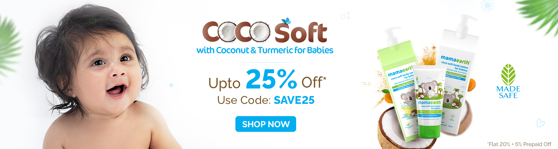Mama Earth - Get Up to 25% OFF on Coco Soft Baby Skincare Range