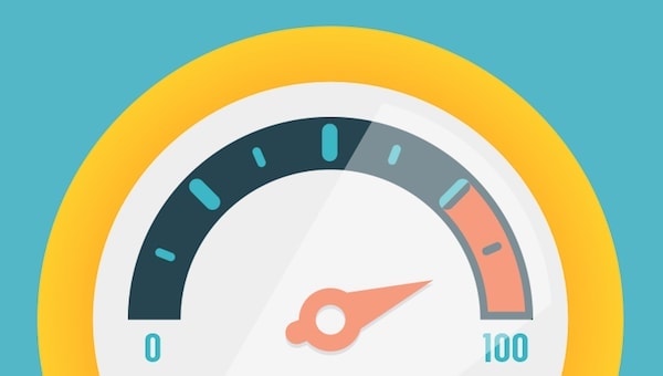 Performance dial with indicator at 100%.