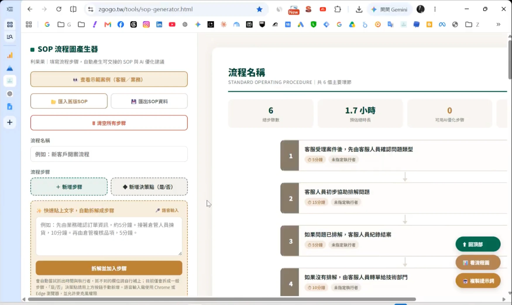 SOP 流程漏斗拆解工具