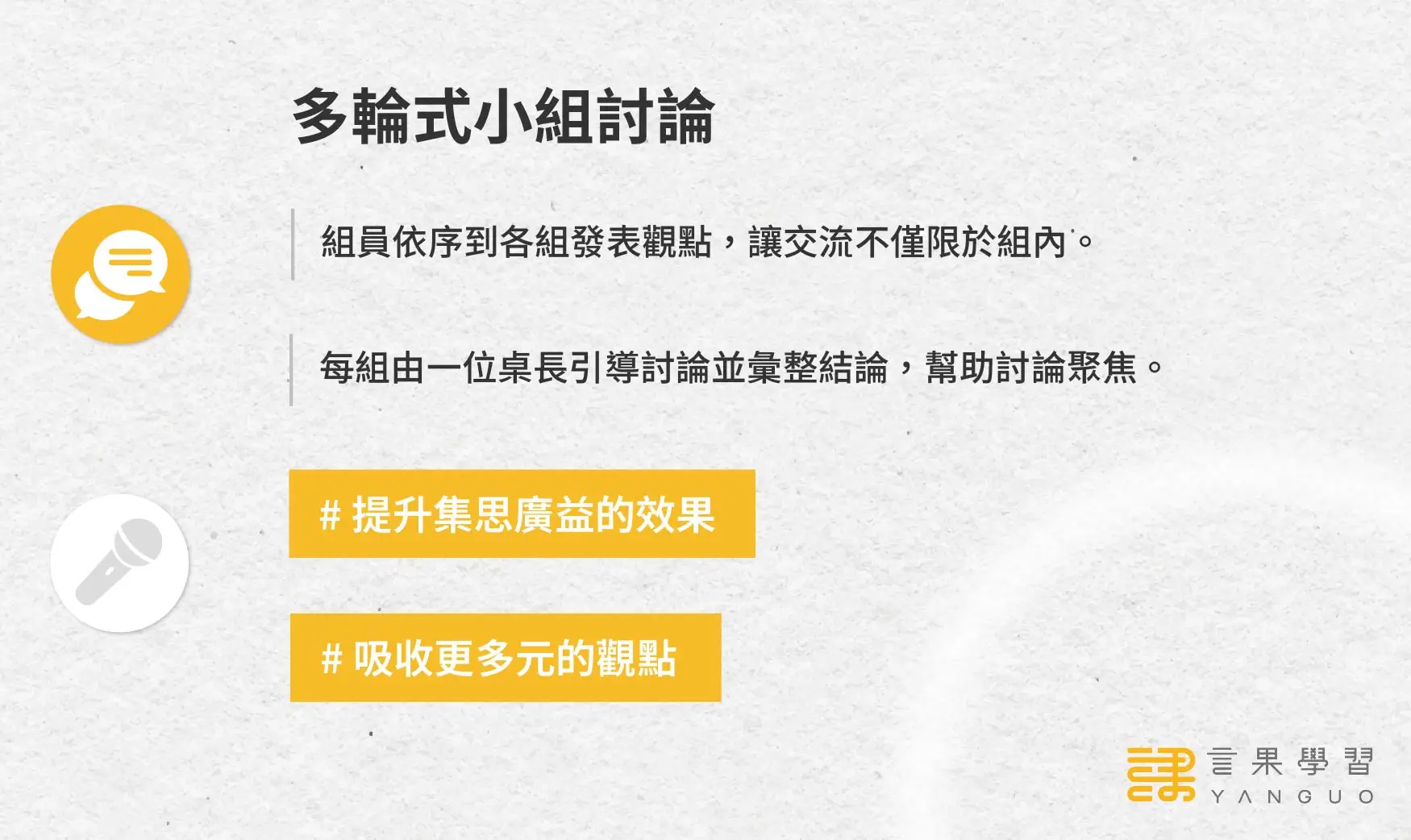 世界咖啡館讀書會_第 1 支箭：多輪式小組討論