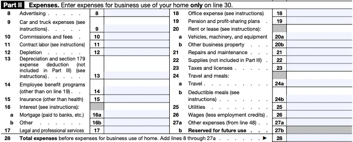 Do I Have to Have an LLC to Deduct Business Expenses | Part II of Schedule C allows self-employed people to report their tax-deductible business expenses