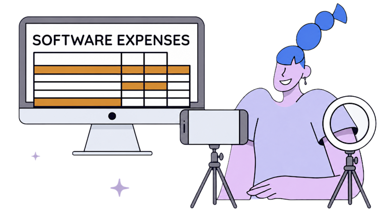 Illustration of a woman working at her computer