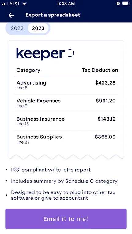 Screenshot of a Keeper's spreadsheet export screen