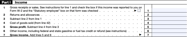 How to Report Cash Income Without a 1099 | Part I of Schedule C for self-employment income