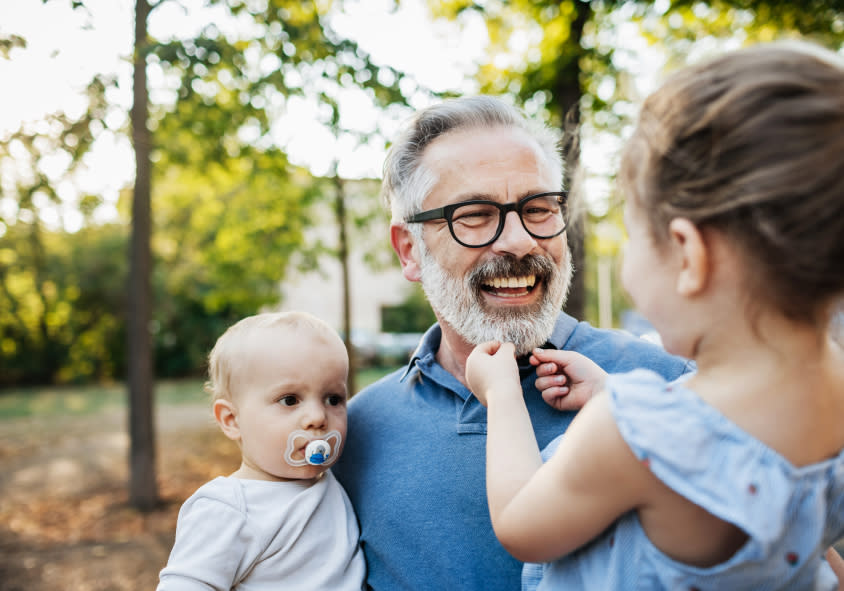 Grandpa with kids