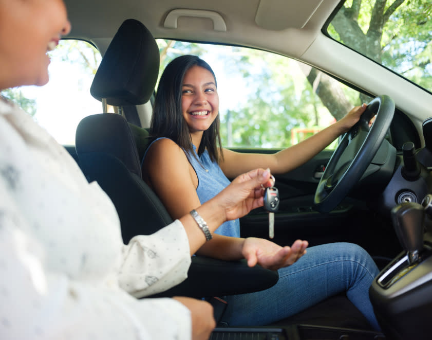 New driver, receiving car keys