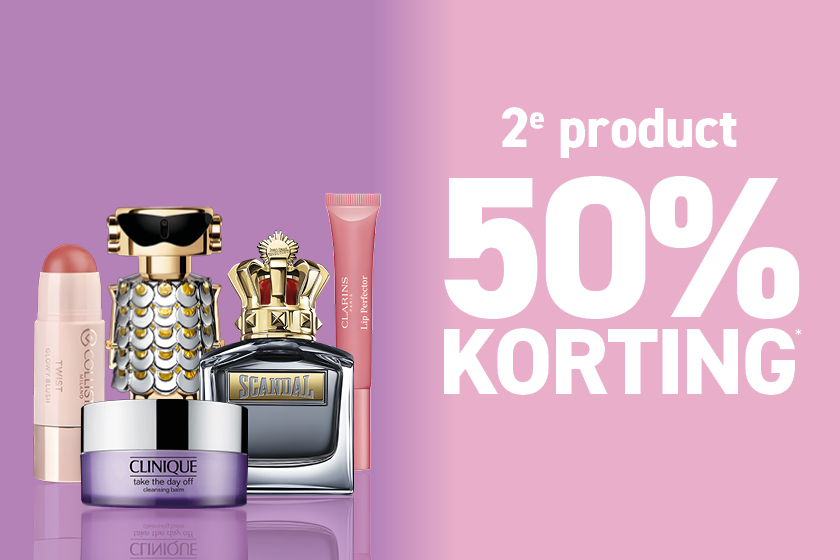 2e product 50% korting