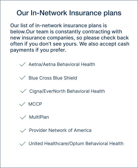 In-network insurance - Westchester, Naperville