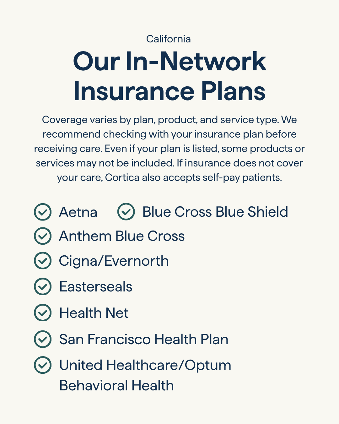 In-network insurance plans- SoCal