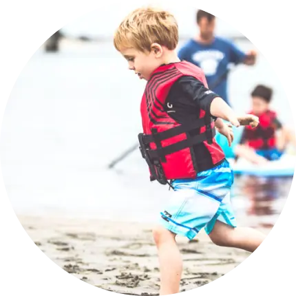 child running on beach