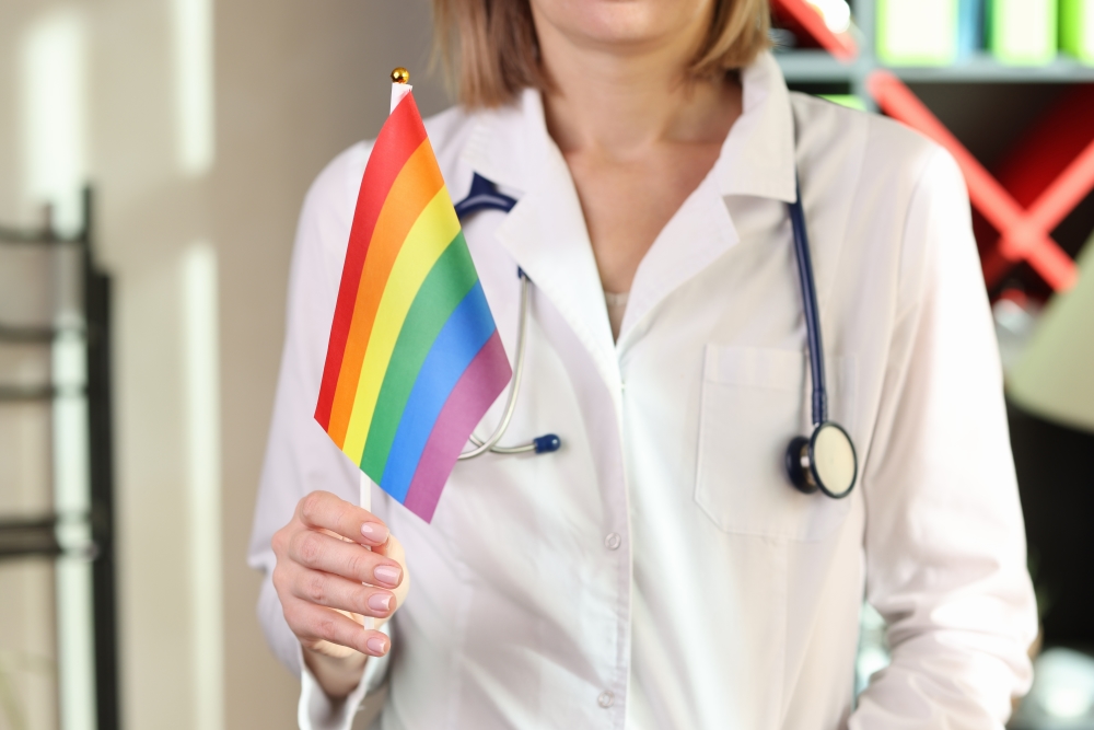 Doctor with pride flag