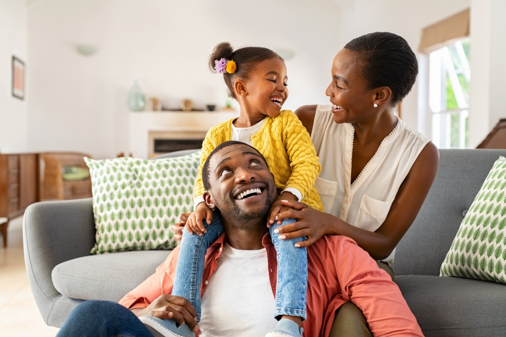 A family together at home